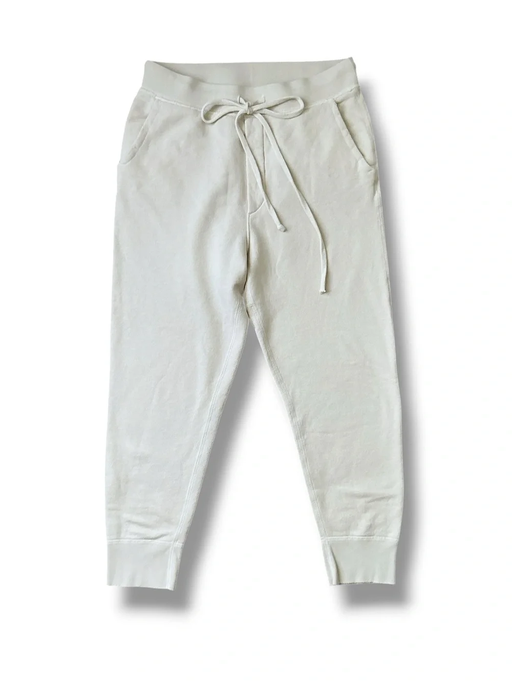 NILI LOTAN Nolan Knit Pants Drawstring Joggers Chalk Ivory XS